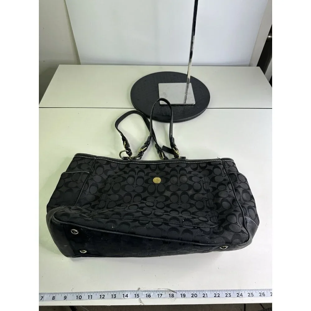 Coach Oversized Shoulder Bag Diaper Bag Brown Model 10841 Black